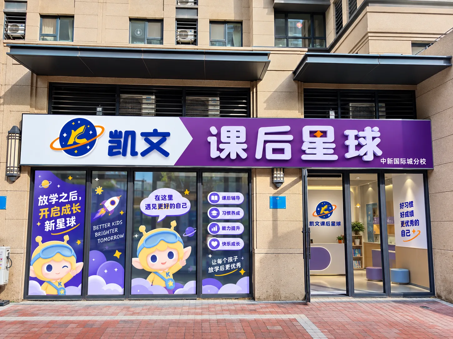 凯文中新国际城校区门头照片